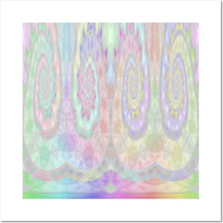 Pastel Girly Rainbow Swirls Posters and Art